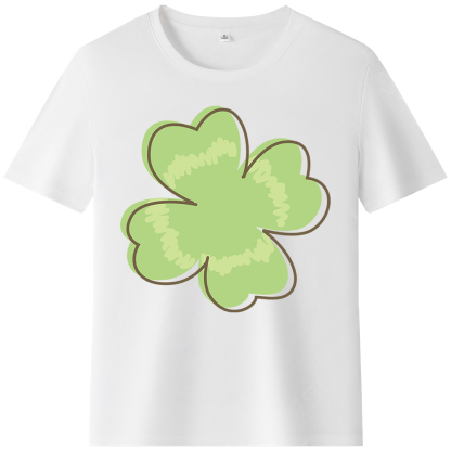 T-shirt Esquisse d'un Trèfle à Quatre Feuilles de la Saint-Patrick Ver.4