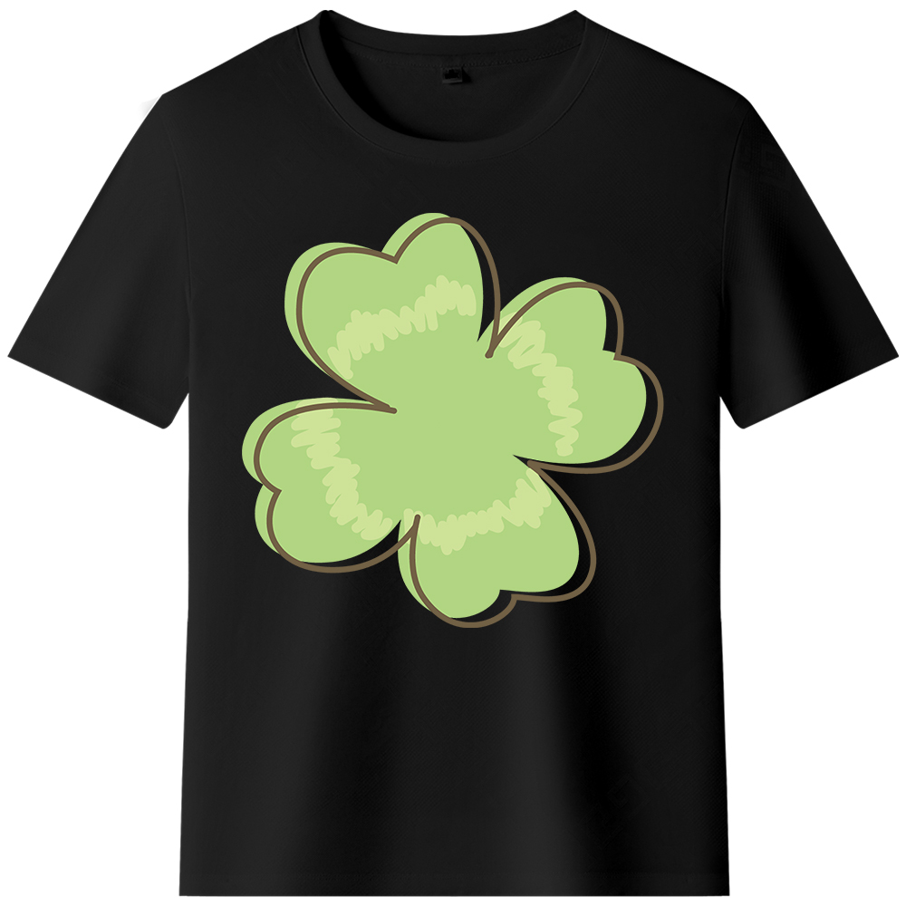 T-shirt Esquisse d'un Trèfle à Quatre Feuilles de la Saint-Patrick Ver.4