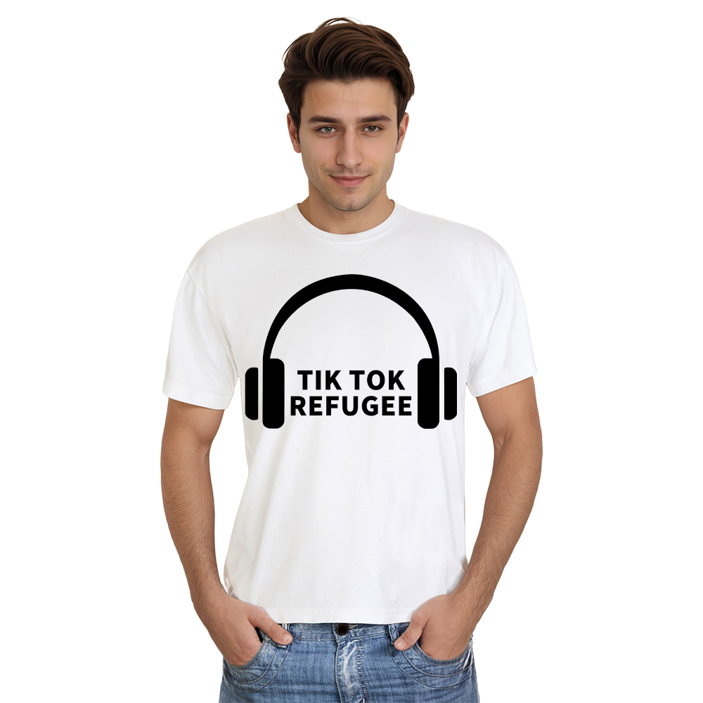 T-shirt Texte 'Tik Tok Refugee' Ver.9