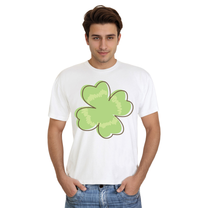 T-shirt Esquisse d'un Trèfle à Quatre Feuilles de la Saint-Patrick Ver.4