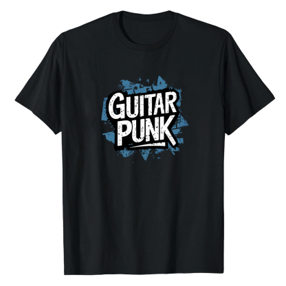 T-shirt Texte 'Guitar Punk' Costume Ver.A