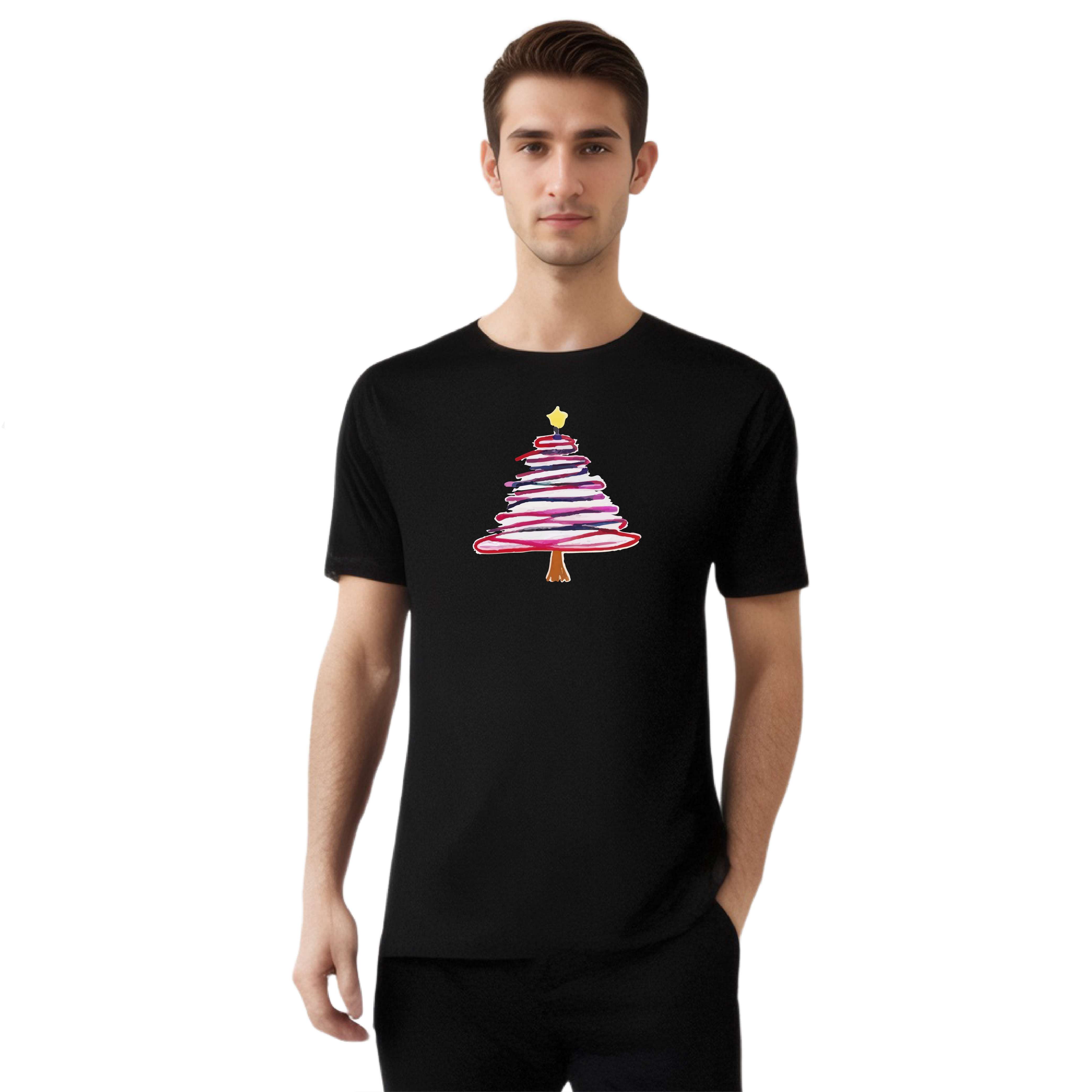 T-shirt Sapin de Noël Violet Pour Noël