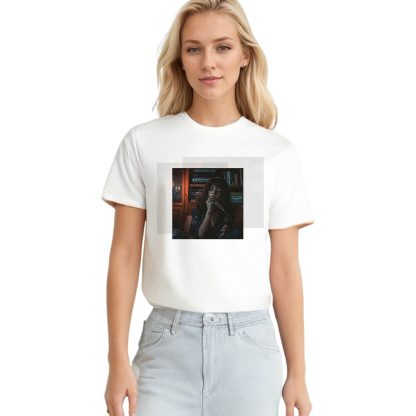T-shirt Imprimé Blanc Costume Sur la Musique Ver.2