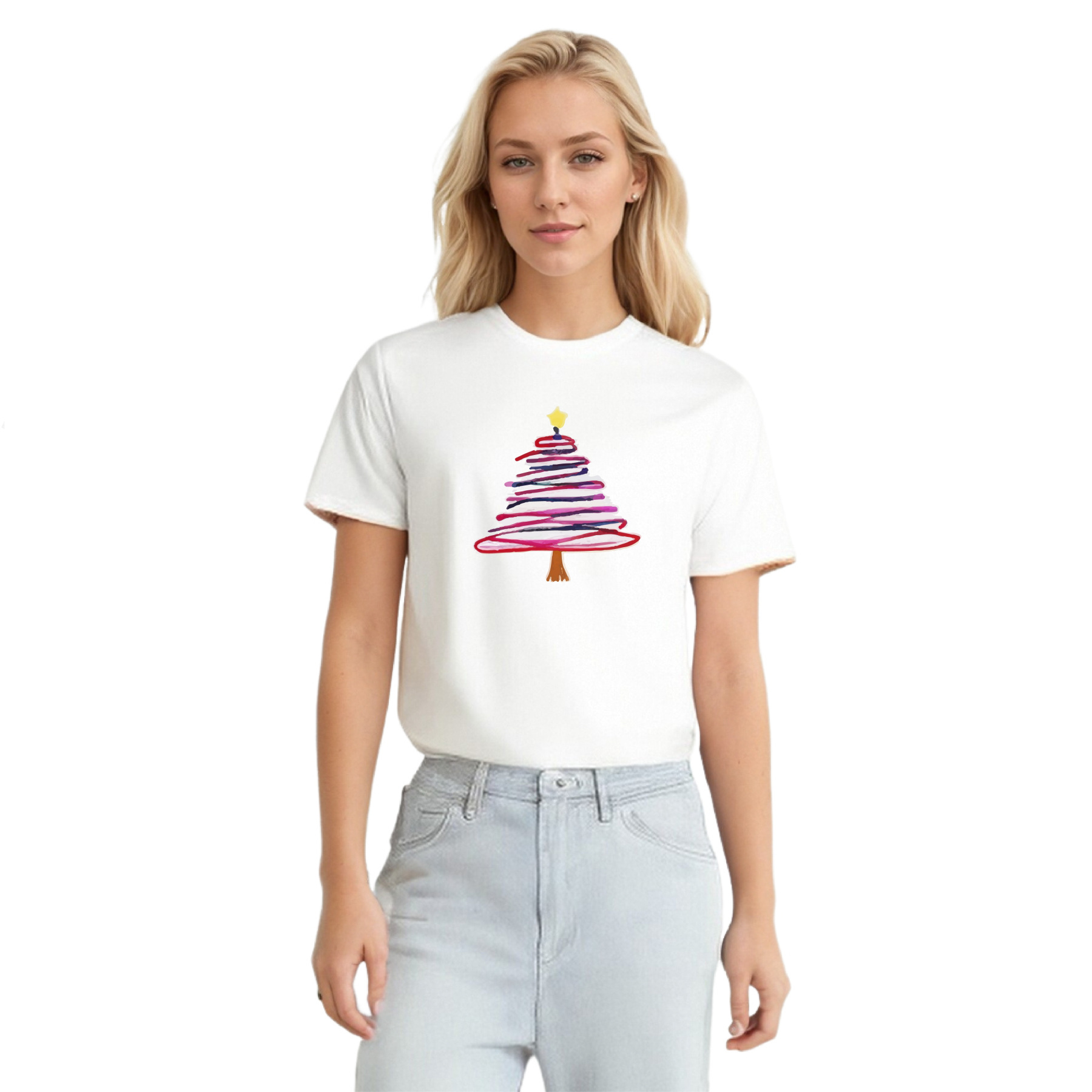 T-shirt Sapin de Noël Violet Pour Noël