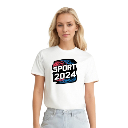 T-shirt Blanc et Noir 'Sport 2024' Ver.3