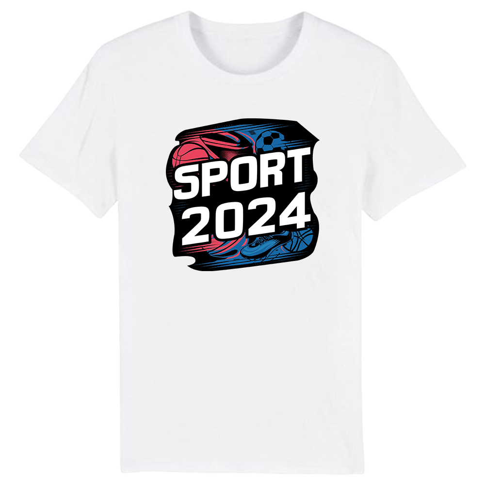T-shirt Blanc et Noir 'Sport 2024' Ver.3