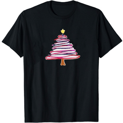 T-shirt Sapin de Noël Violet Pour Noël