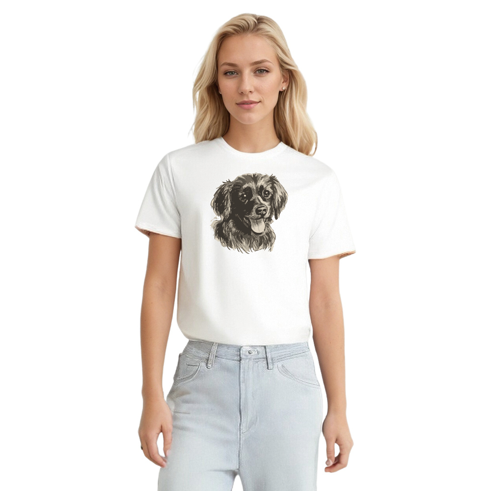 Animal Esquisse d'un Chiot Mignon T-shirt Ver.D