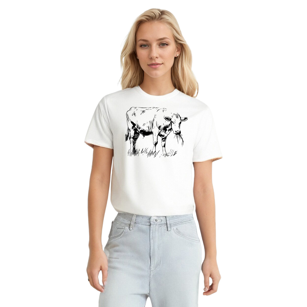 T-shirt Lignes Simples - Vache