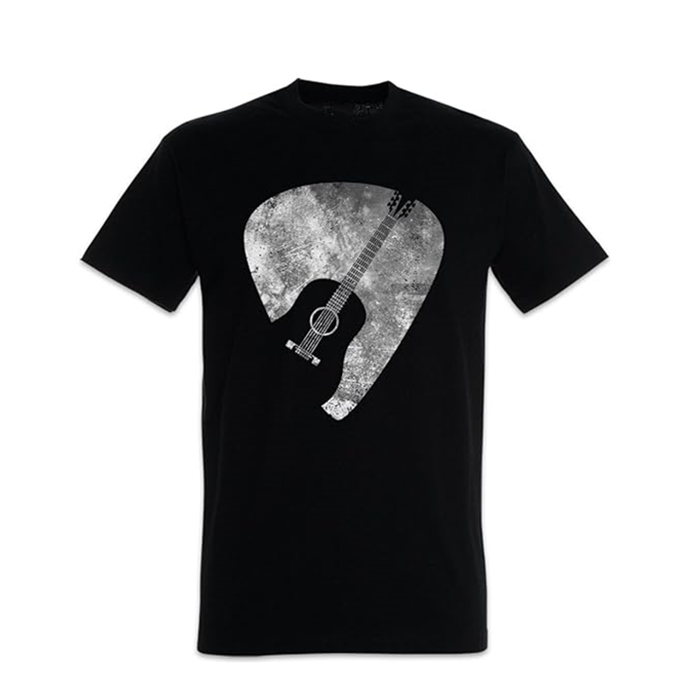 T-shirt Adulte Noir Guitare et Plectre Costume