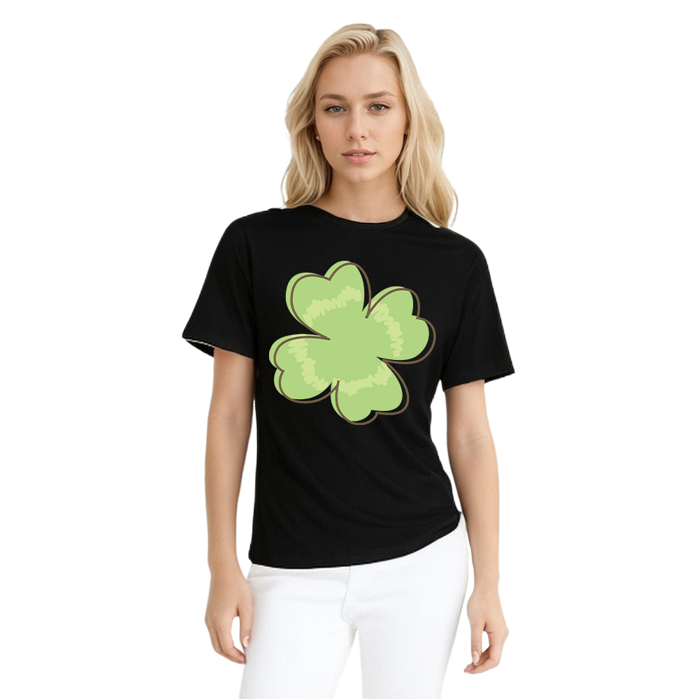 T-shirt Esquisse d'un Trèfle à Quatre Feuilles de la Saint-Patrick Ver.4