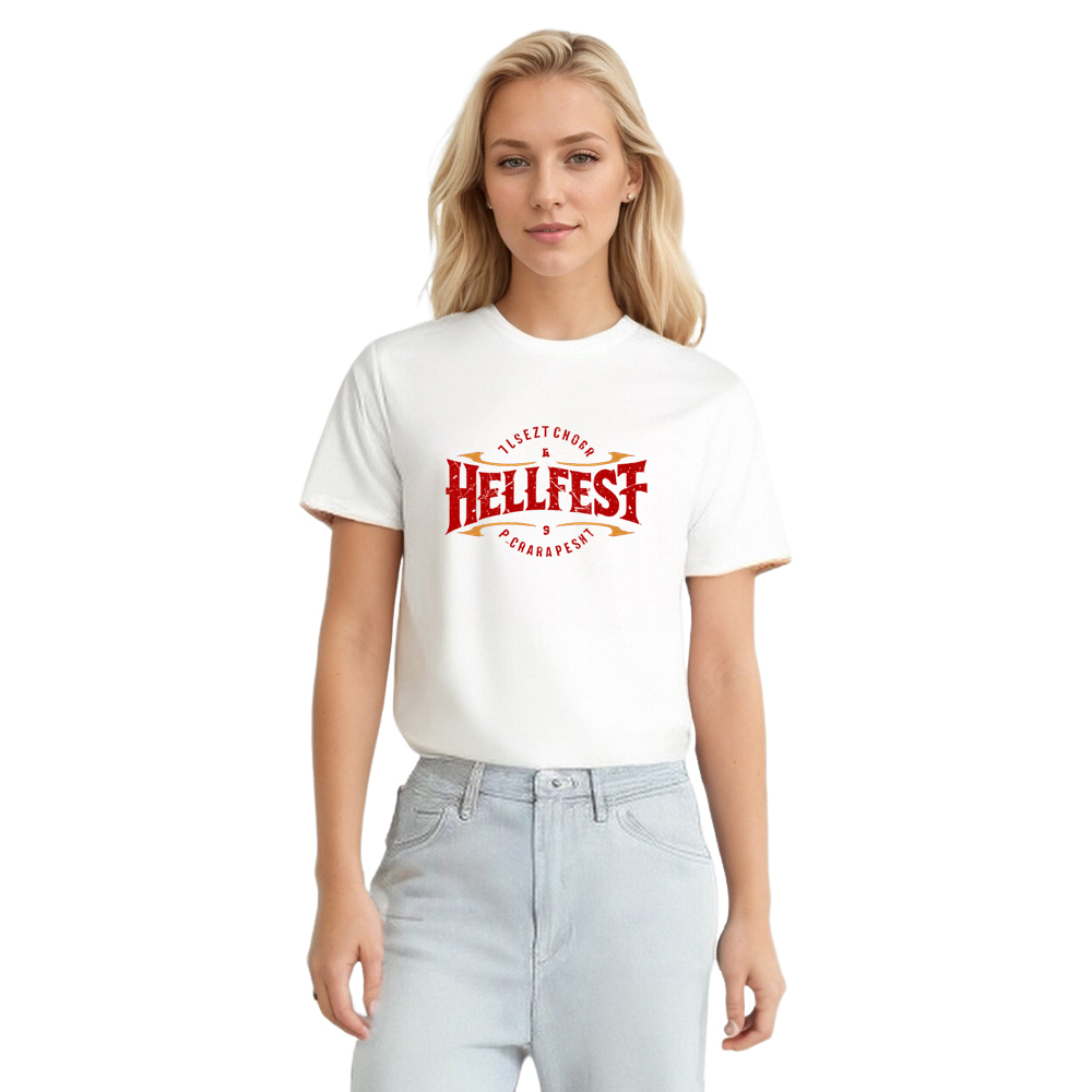 T-shirt Texte Uniquement 'Hellfest' Costume Ver.E