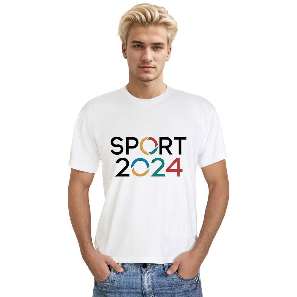 T-shirt Blanc et Noir 'Sport 2024' Ver.4