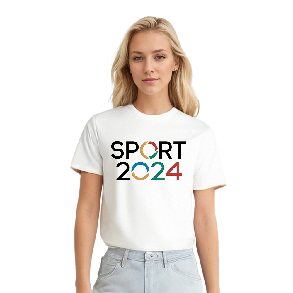 T-shirt Blanc et Noir 'Sport 2024' Ver.4