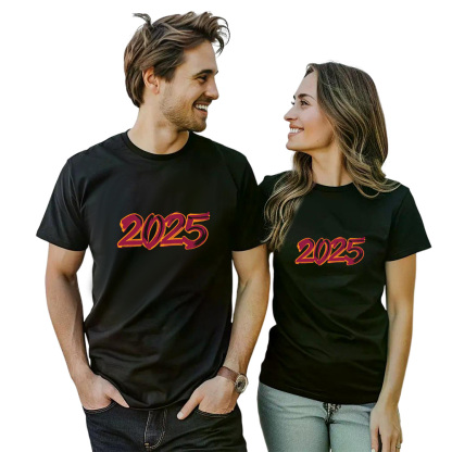 Couple T-shirt '2025‘ Noir du Memorial Day Ver.B