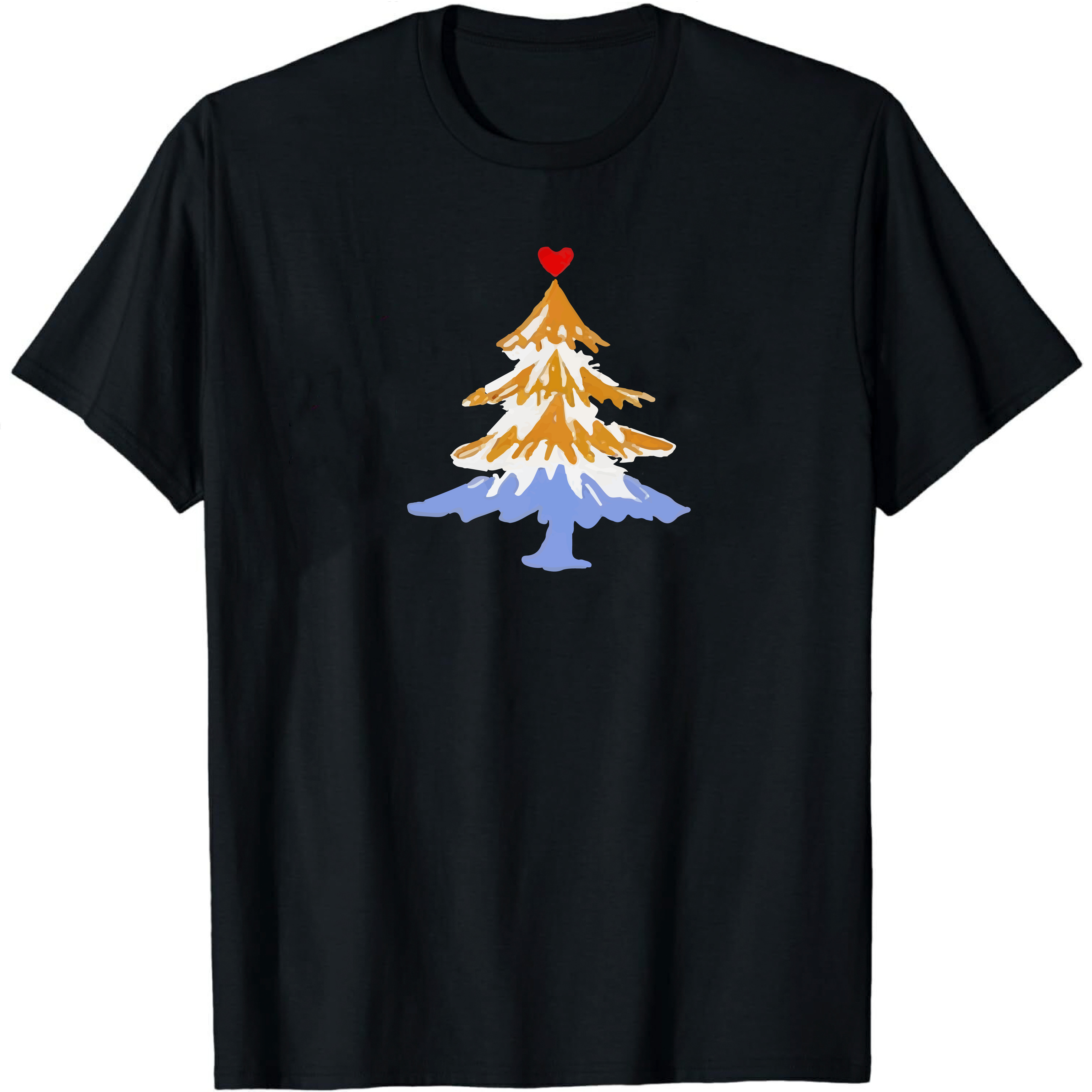 T-shirt Sapin de Noël Jaune et Bleu Pour Noël