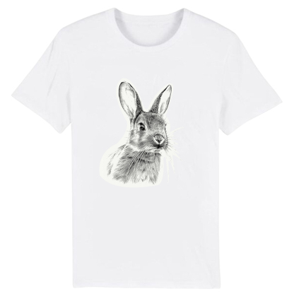 T-shirt Blanc et Noir Lapin Mignon