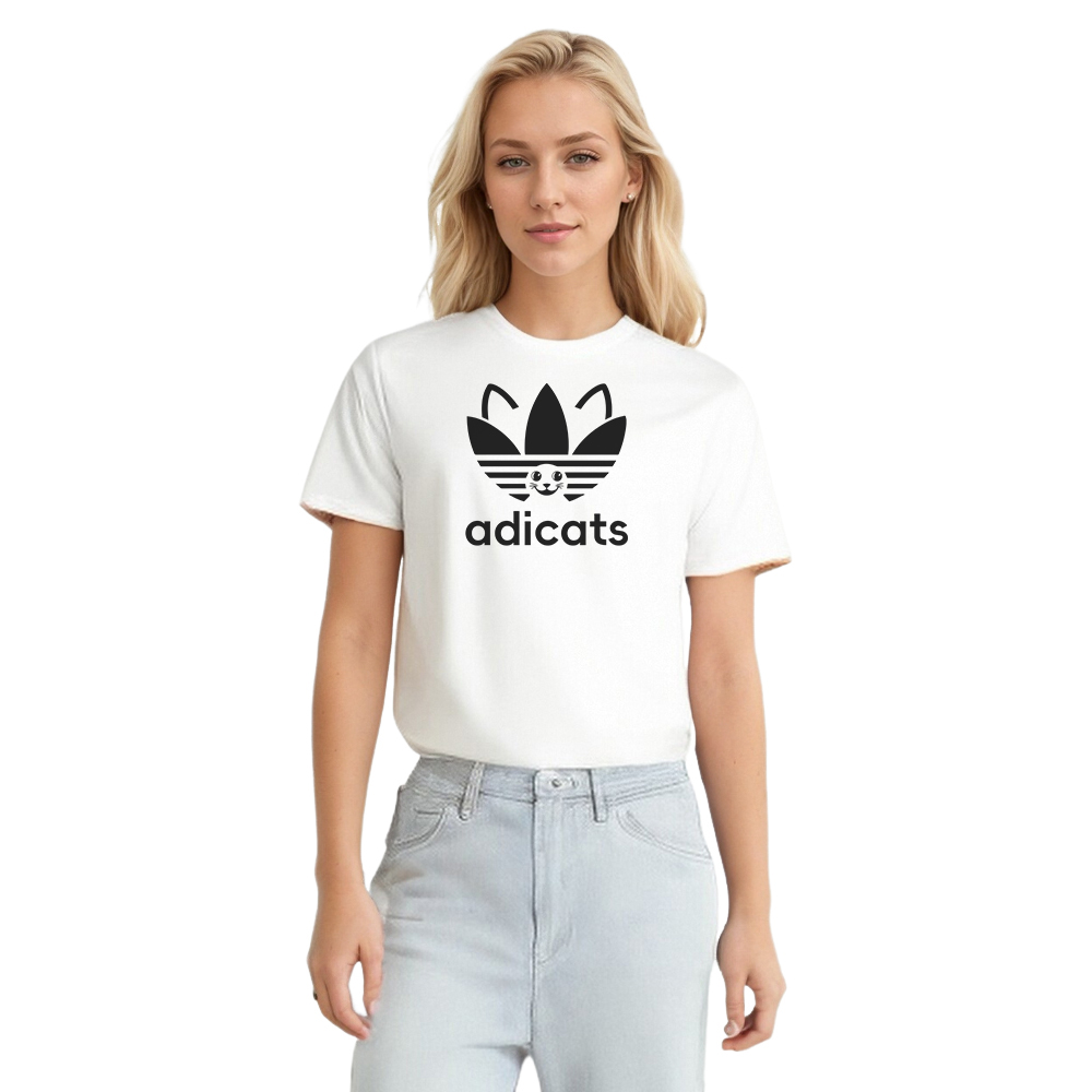 T-shirt Blanc et Noir Adicats Dessin Original Ver.3