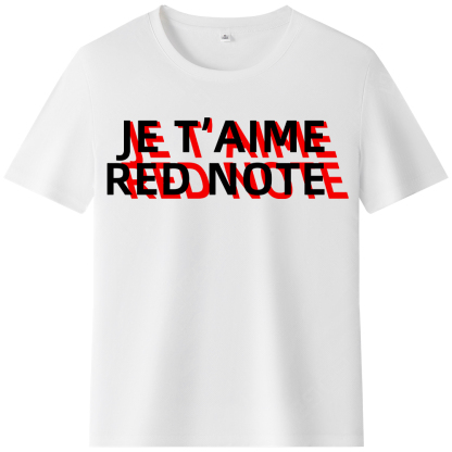T-shirt Texte 'Je t’aime Red Note' Ver.2