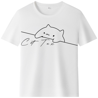 T-shirt Texte 'Cat Tax' Ver.2