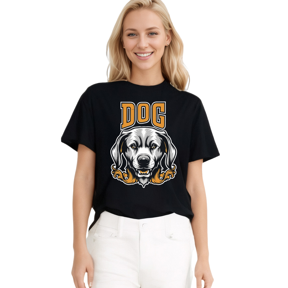 T-shirt Imprimé Noir Animal Chien Costume