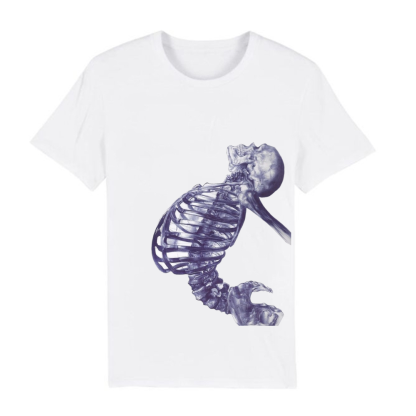 T-shirt Blanc et Noir Horreur Squelettes