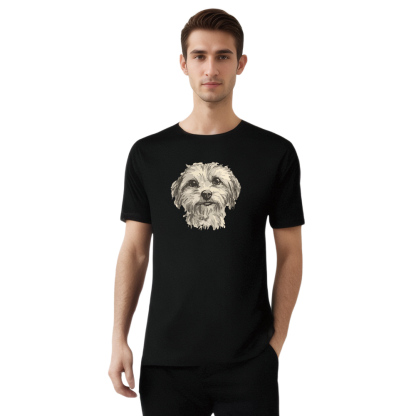 Animal Esquisse d'un Chiot Mignon T-shirt Ver.F