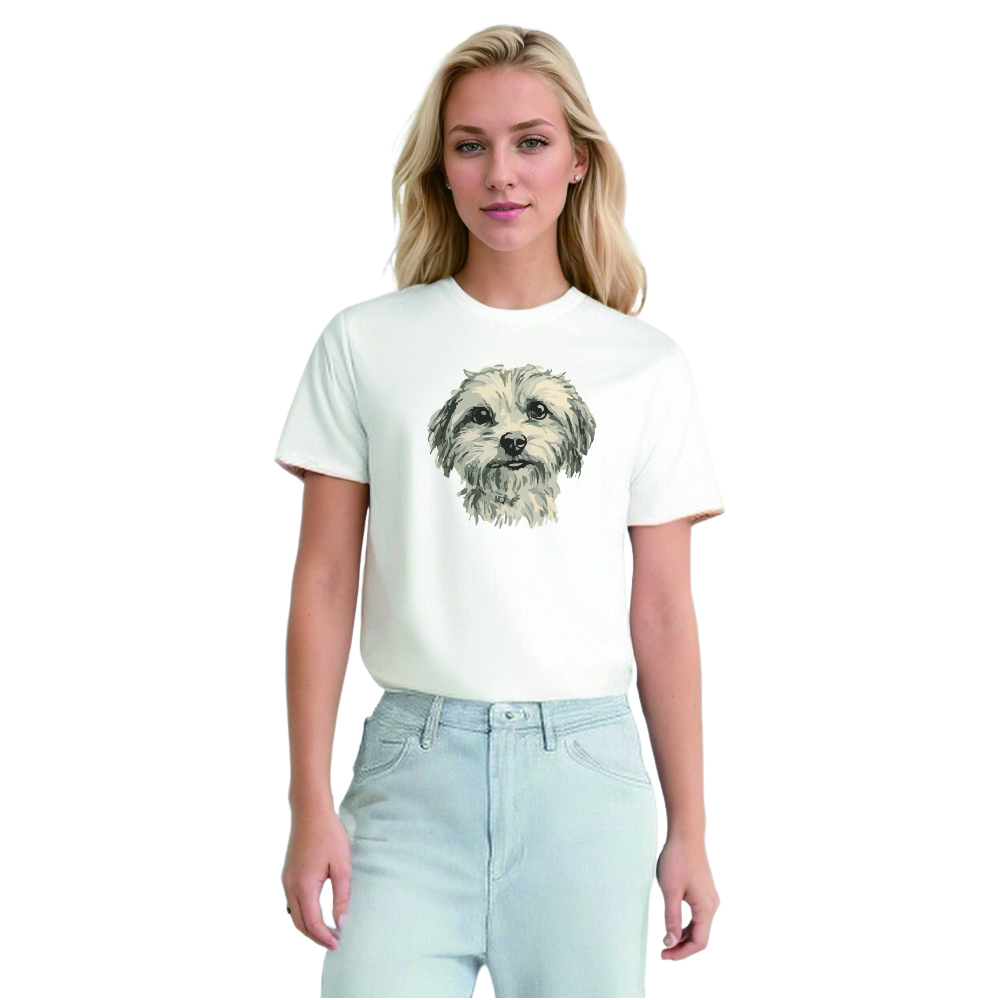 Animal Esquisse d'un Chiot Mignon T-shirt Ver.F