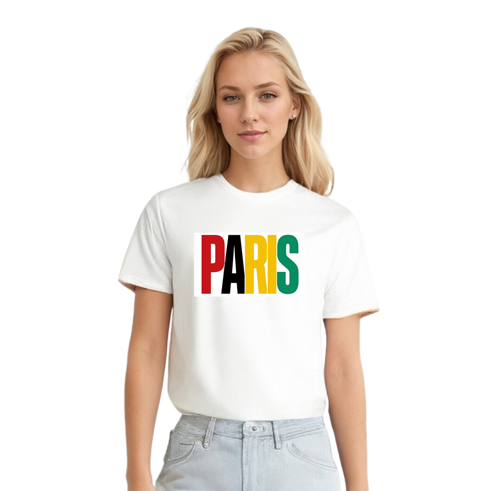 T-shirt Blanc et Noir 'Paris' Ver.F