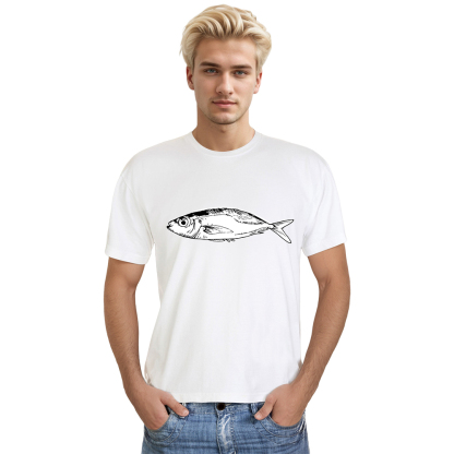 T-shirt Blanc et Noir Le Poisson