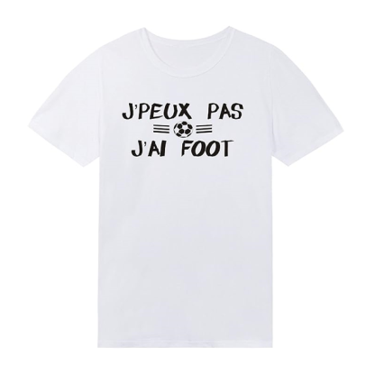 T-shirt Adulte Texte 'J'peux pas, J'ai Foot' Costume