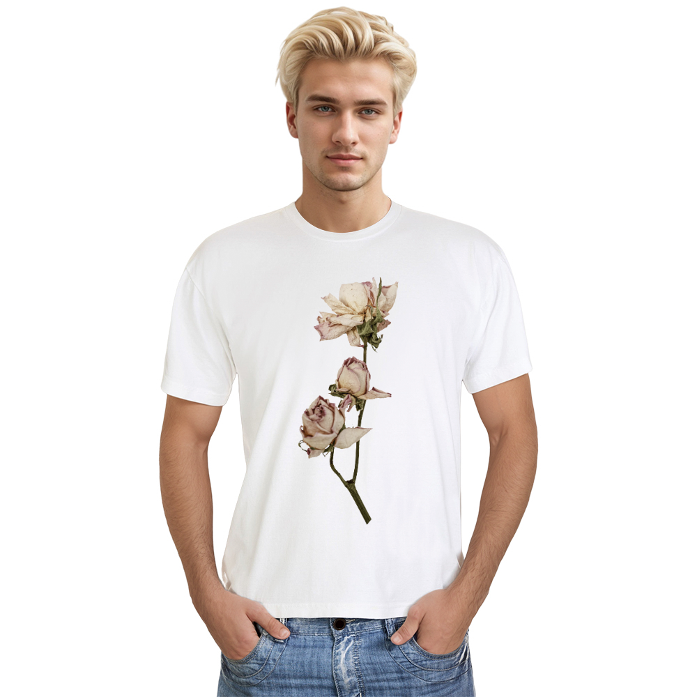 T-shirt Adulte Vintage Rose Blanche Costume