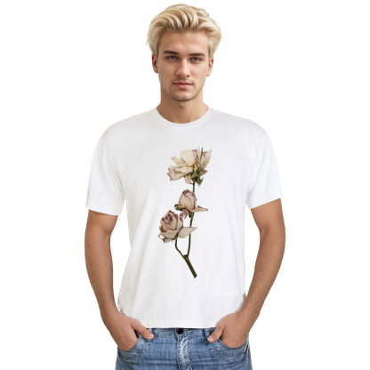 T-shirt Adulte Vintage Rose Blanche Costume