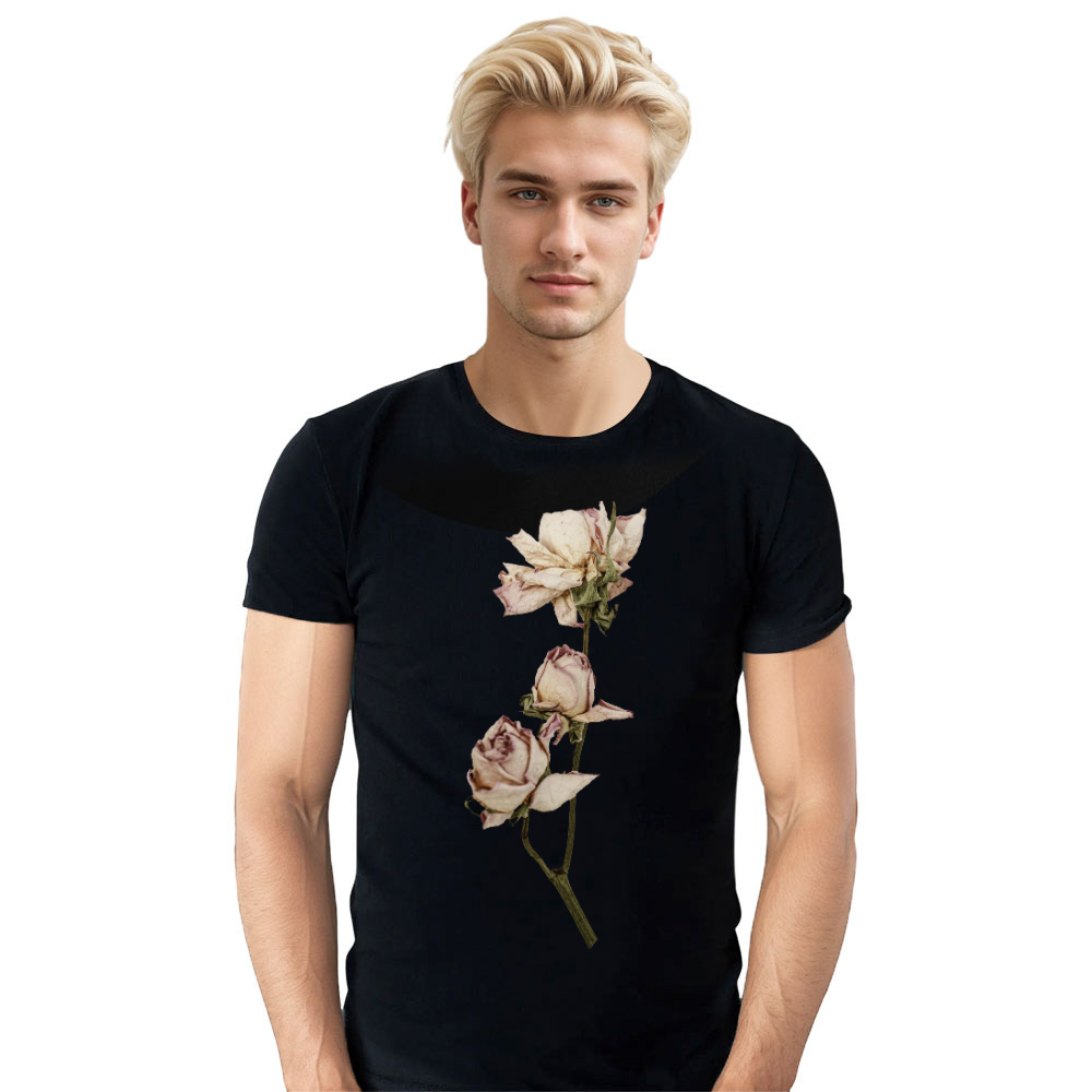 T-shirt Adulte Vintage Rose Blanche Costume