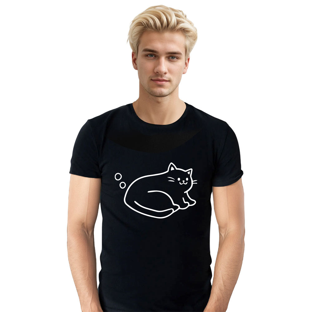 T-shirt Adulte Chat Simple Line Costume 