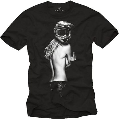 T-Shirt Noir Personnalisé Moto Costume