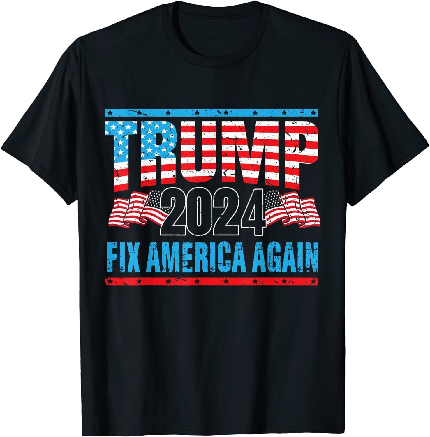 T-shirt Adulte Noir 'TRUMP 2024' Costume