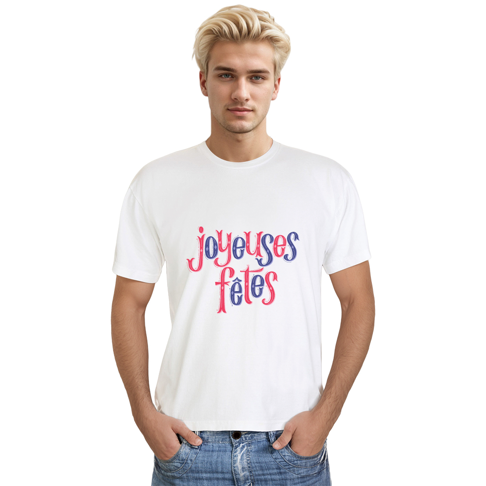 T-shirt Adulte Texte Uniquement 'Joyeuses Fête' Costume