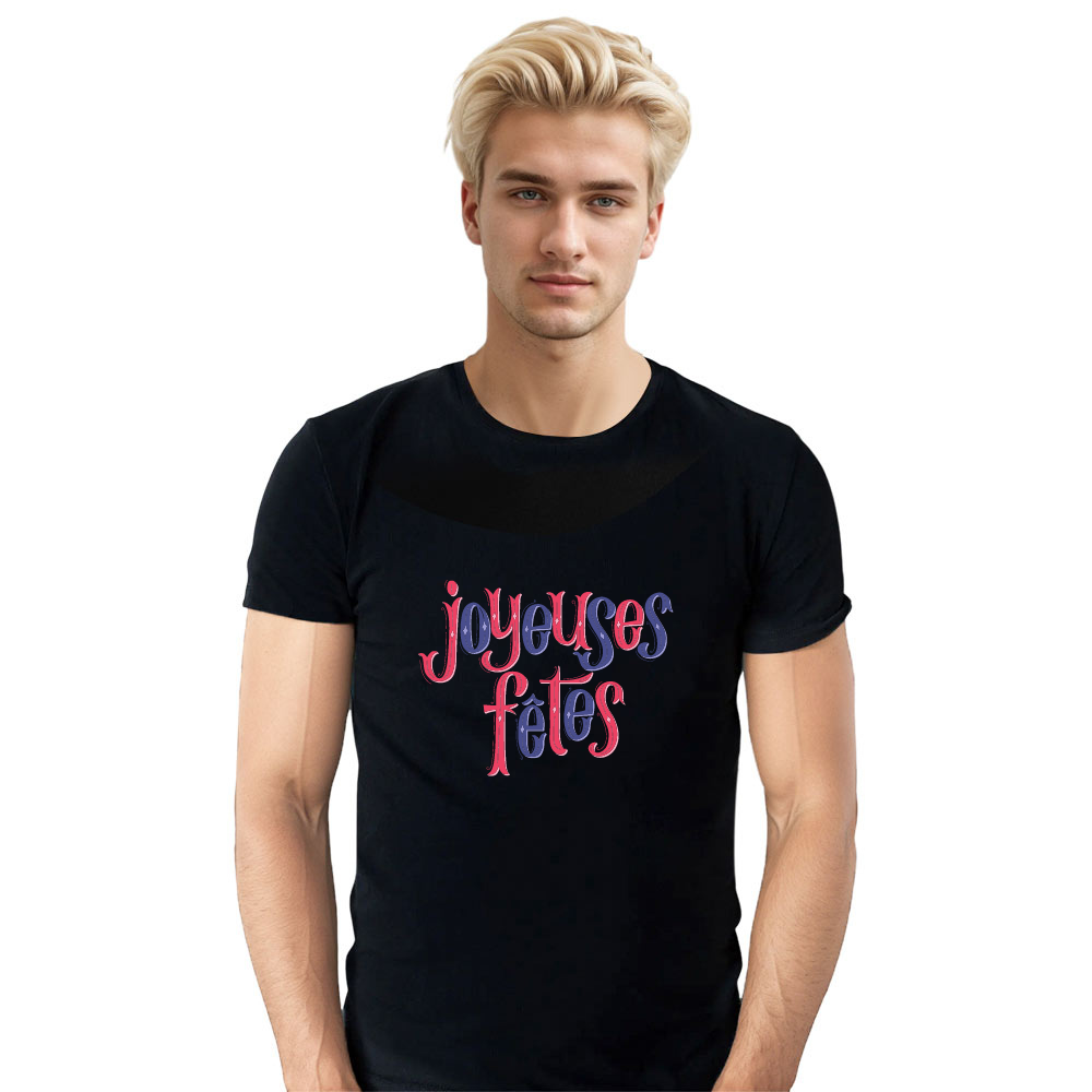 T-shirt Adulte Texte Uniquement 'Joyeuses Fête' Costume