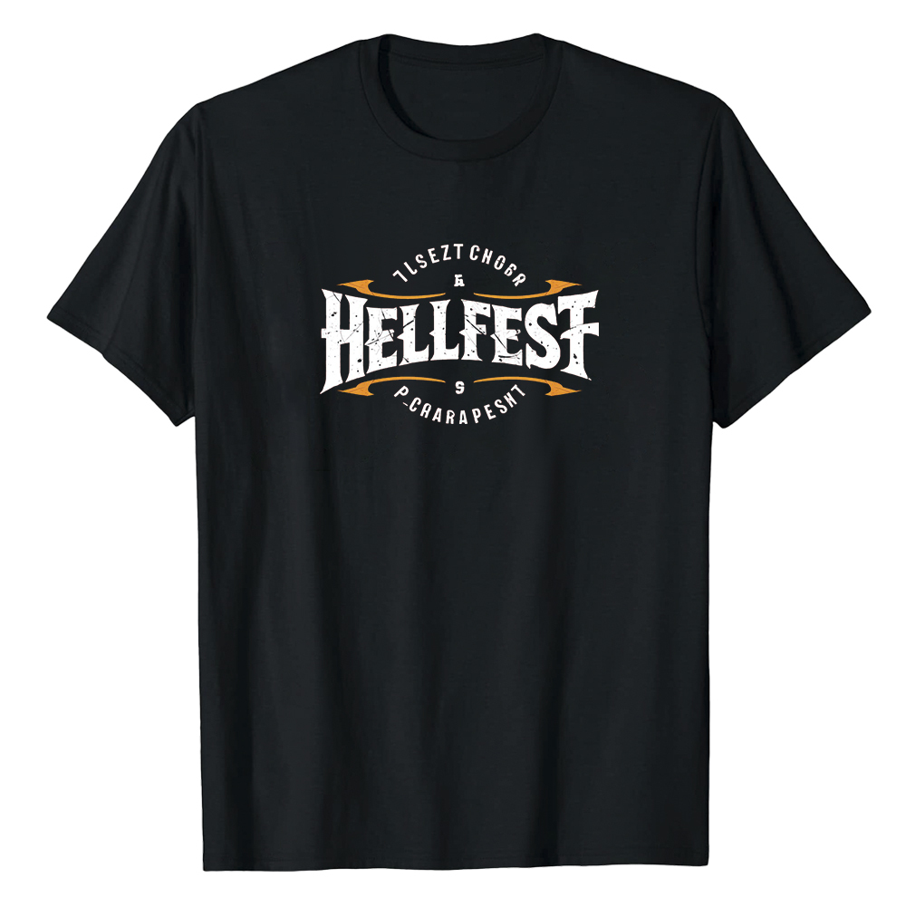 T-shirt Texte Uniquement 'Hellfest' Costume Ver.E
