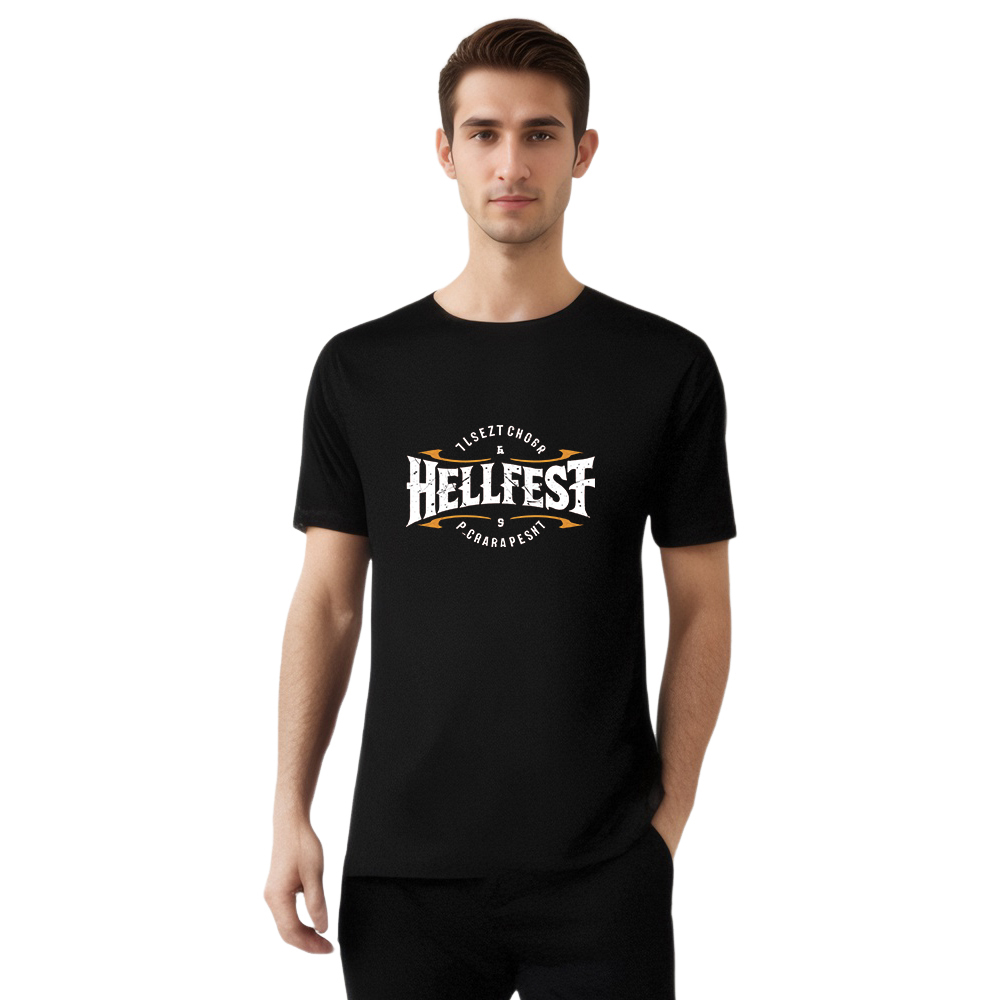 T-shirt Texte Uniquement 'Hellfest' Costume Ver.E