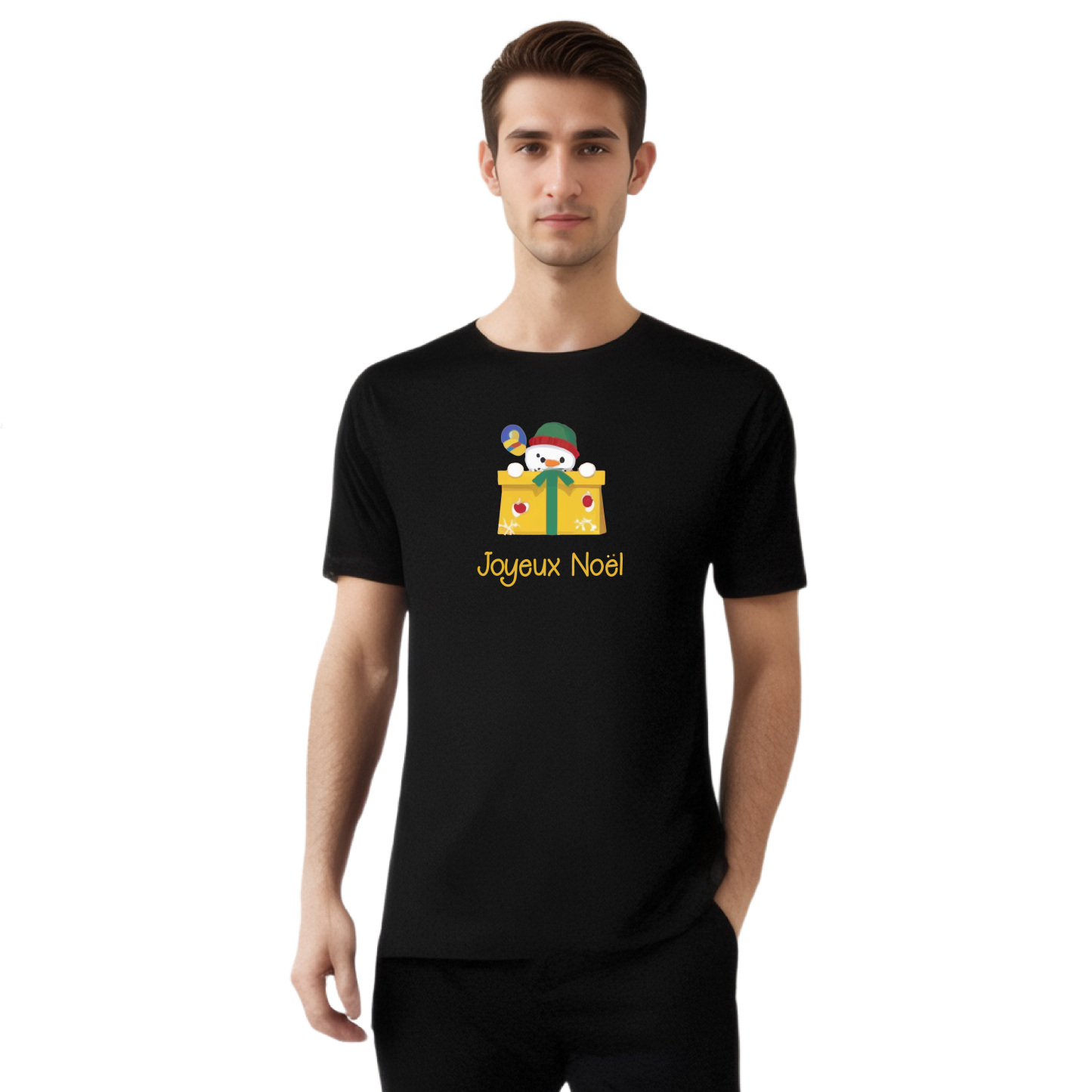 T-shirt Mignon Bonhomme de Neige Pour Noël Ver.3