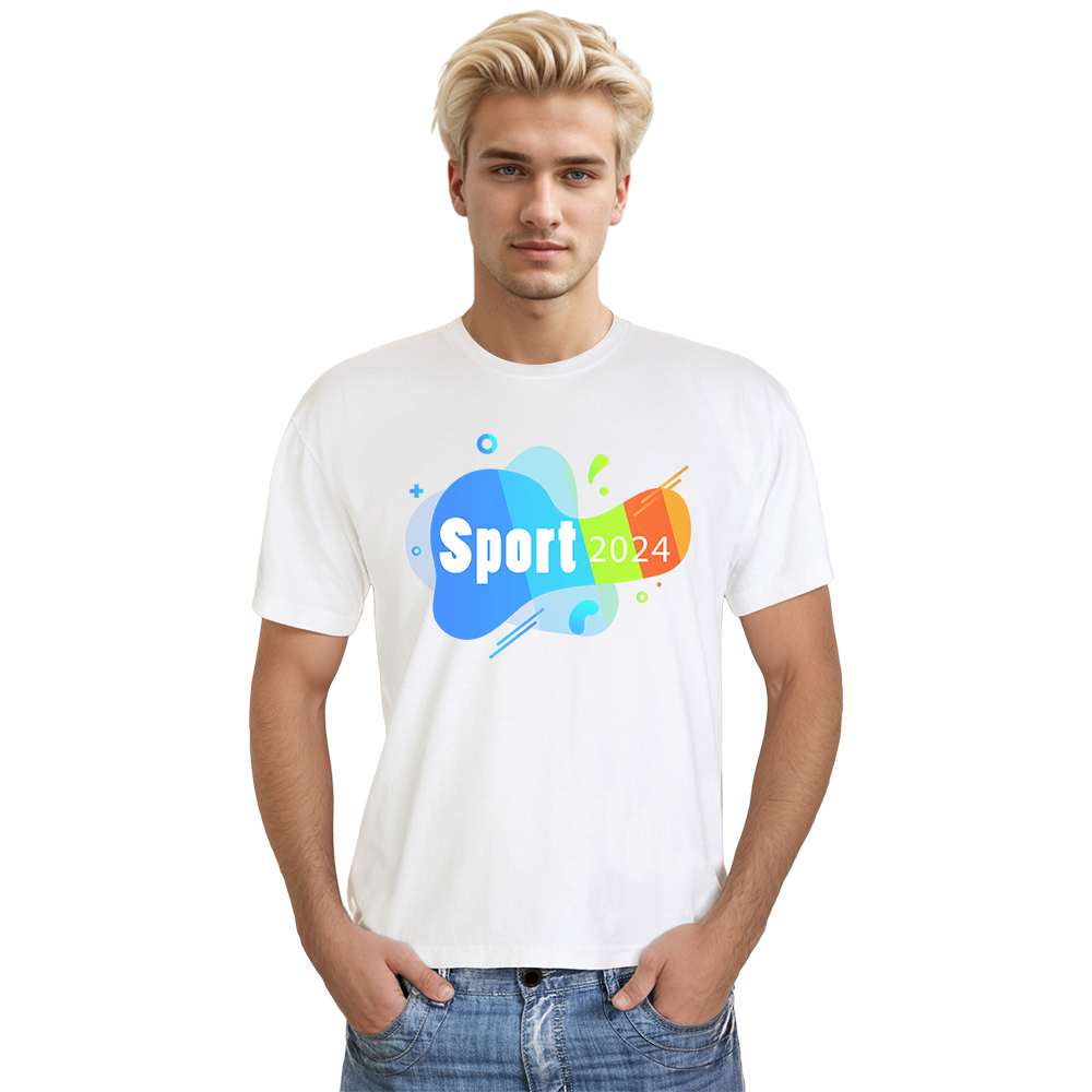 T-shirt Blanc et Noir 'Sport 2024' Ver.6