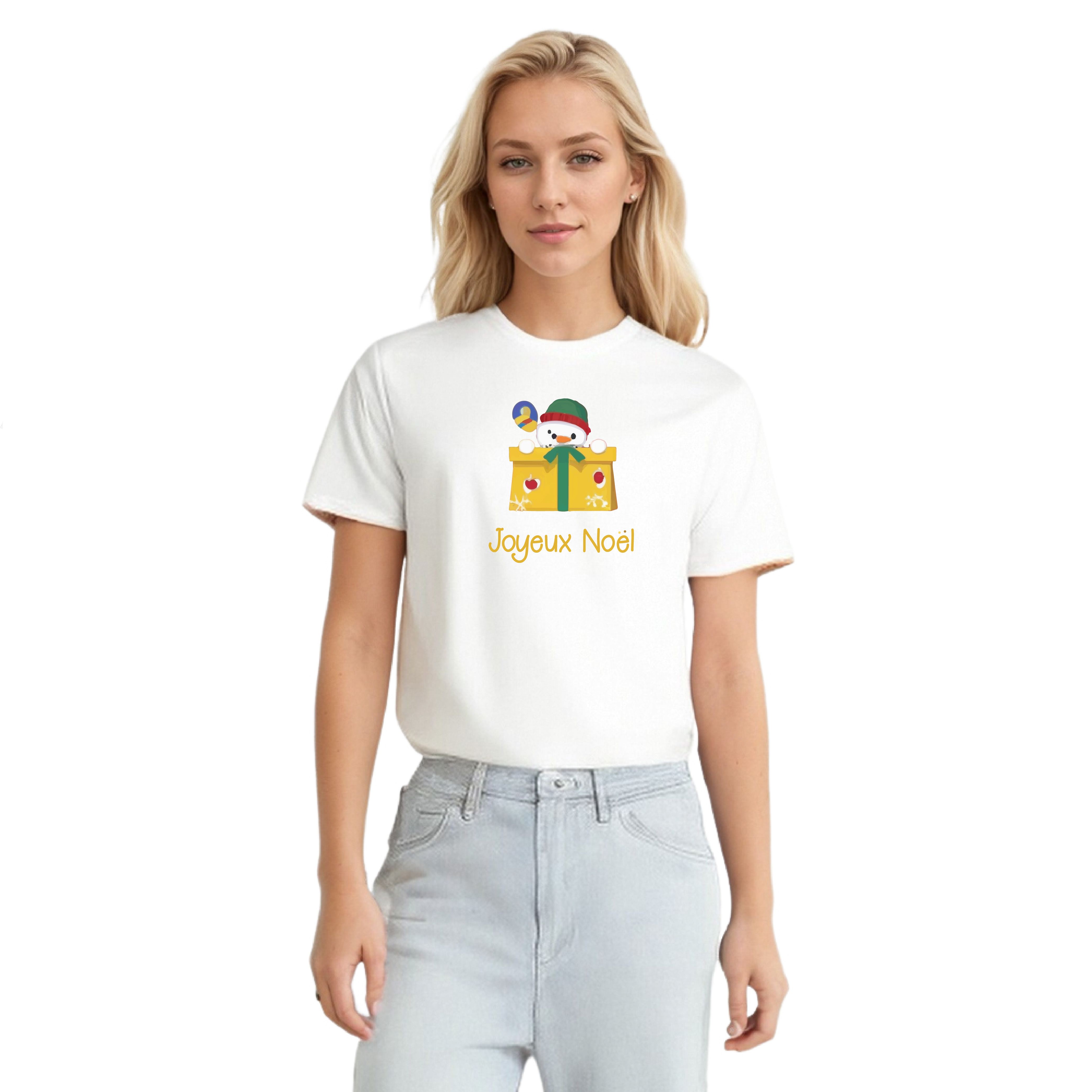 T-shirt Mignon Bonhomme de Neige Pour Noël Ver.3
