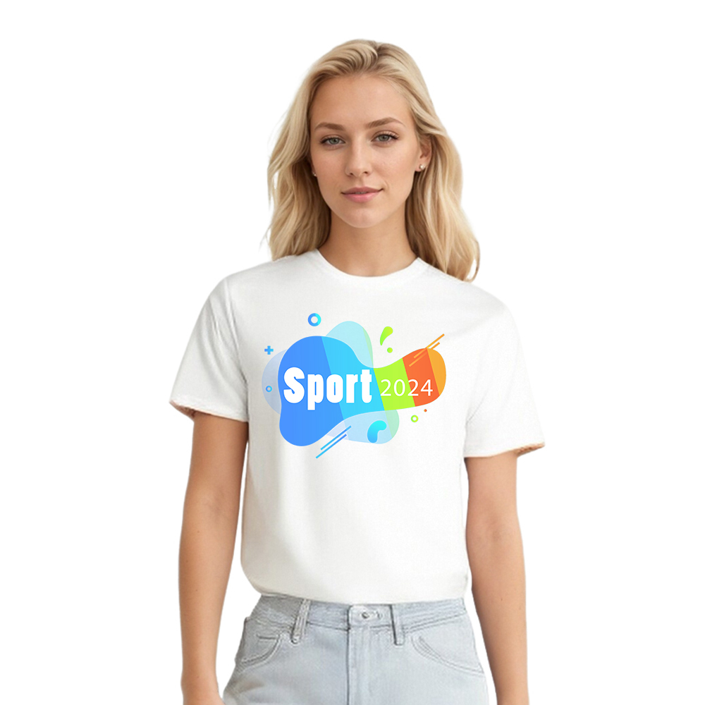 T-shirt Blanc et Noir 'Sport 2024' Ver.6