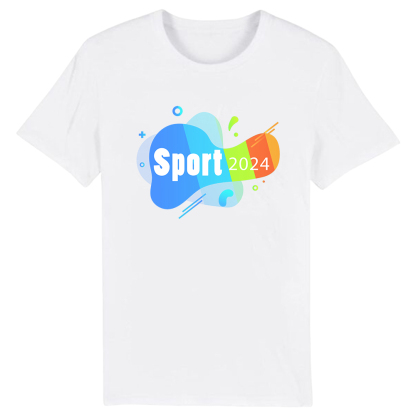 T-shirt Blanc et Noir 'Sport 2024' Ver.6