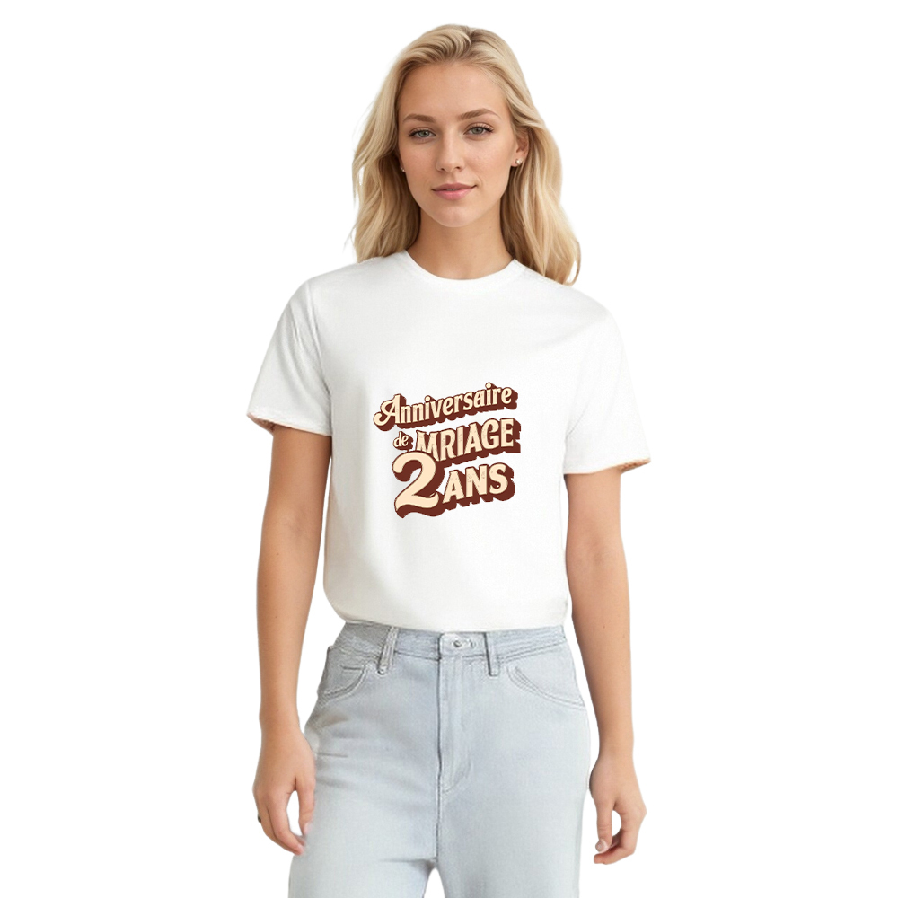 T-shirt 'Anniversaire de Mariage 2 Ans' Costume du Memorial Day Ver.d