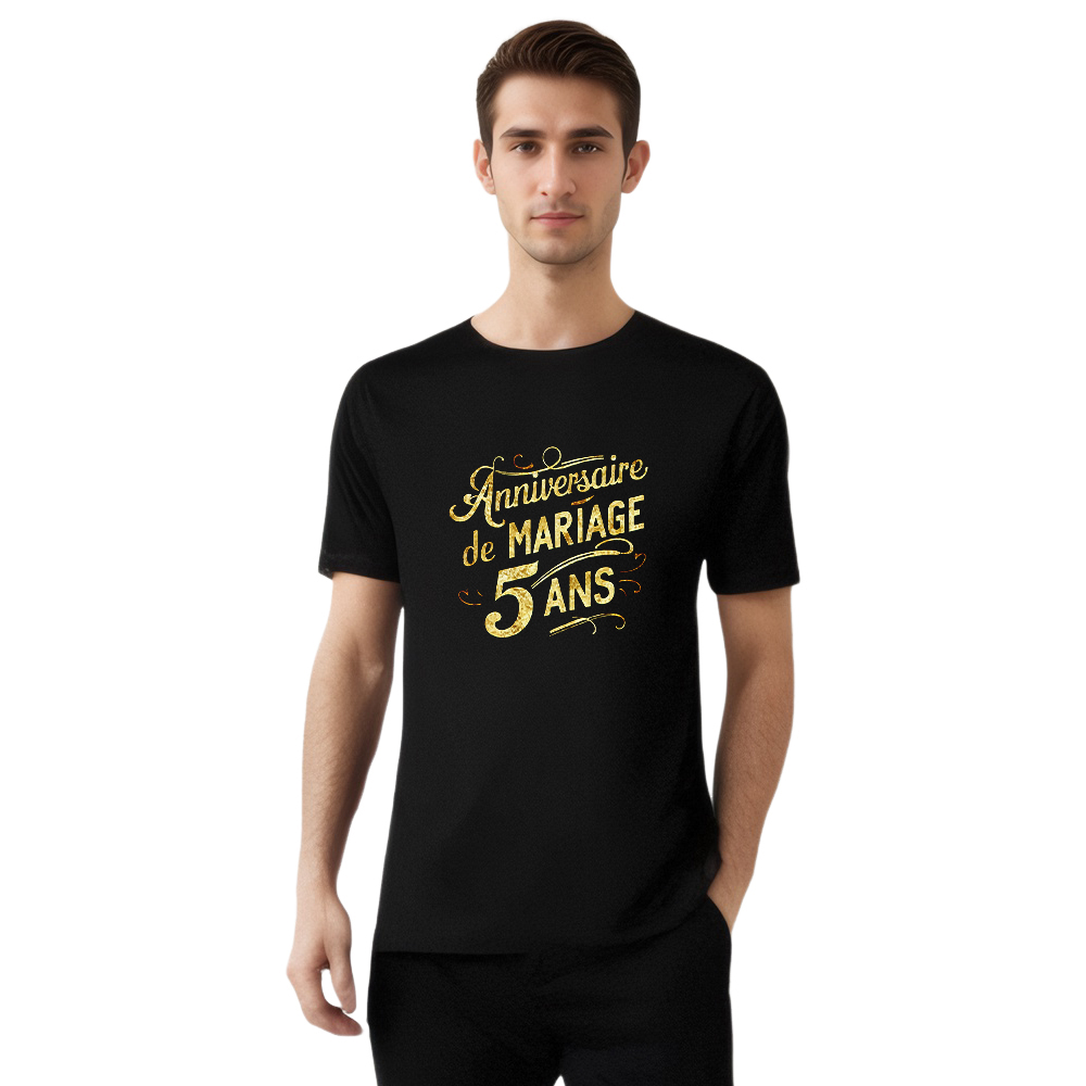 T-shirt 'Anniversaire de Mariage 5 Ans' Costume du Memorial Day Ver.4