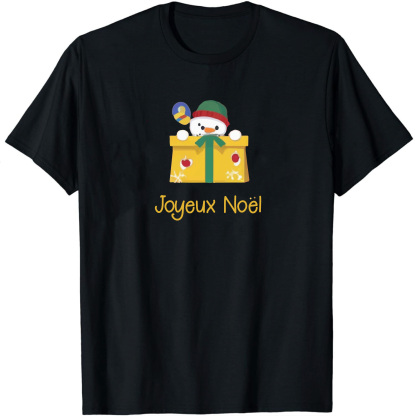 T-shirt Mignon Bonhomme de Neige Pour Noël Ver.3