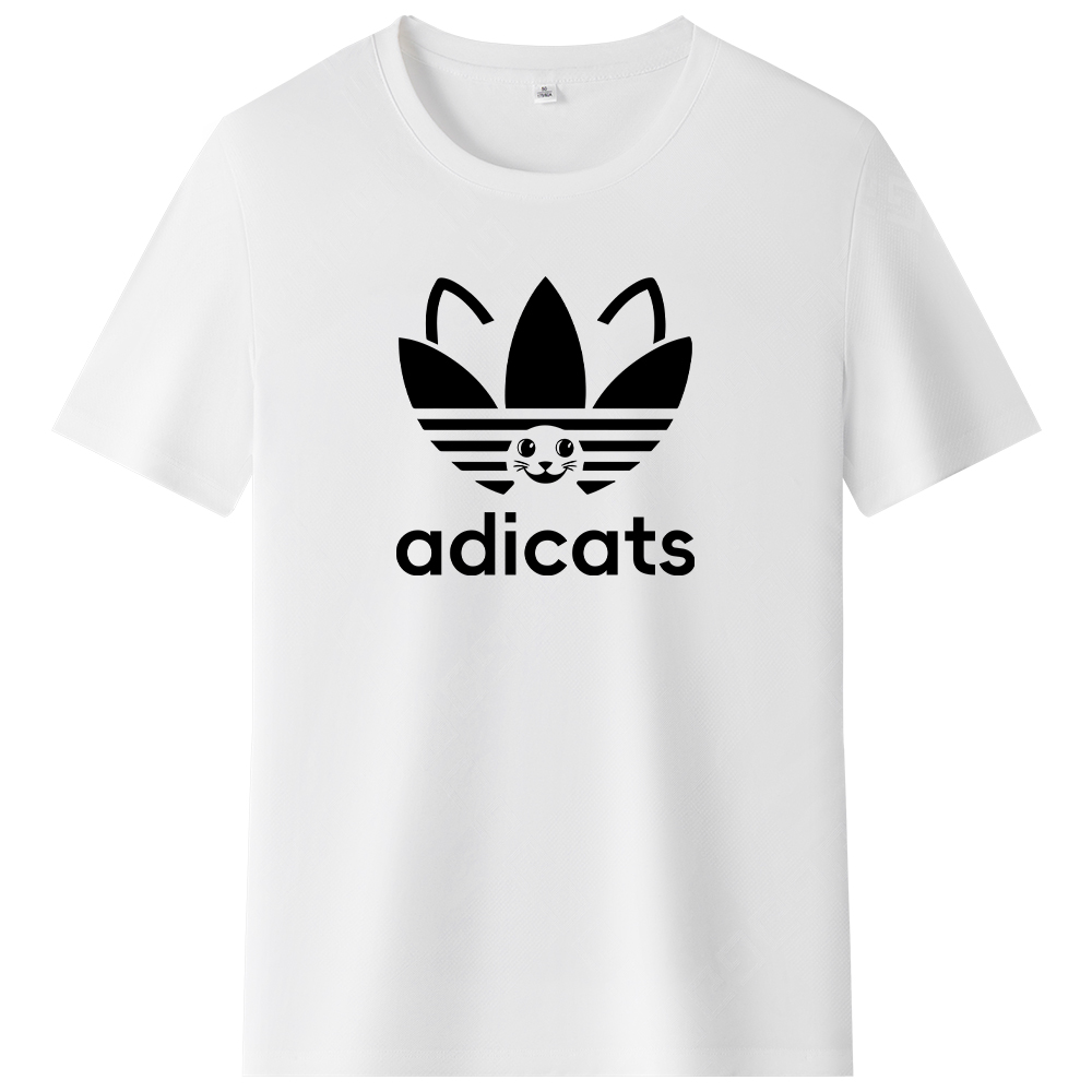 T-shirt Blanc et Noir Adicats Dessin Original Ver.3